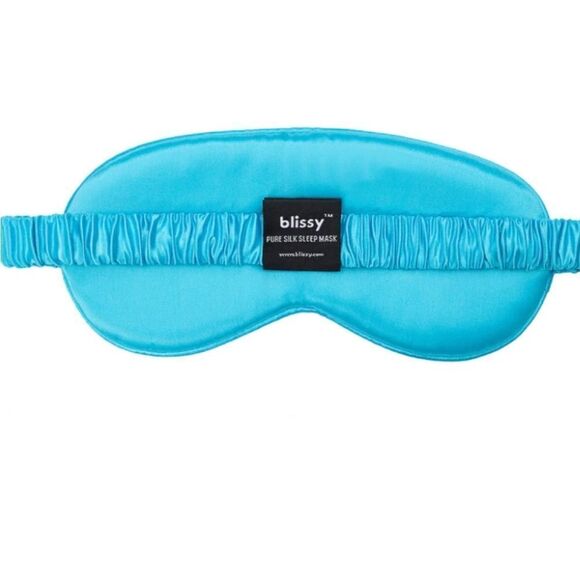 Blissy 100 % Mulberry Silk Sleep Mask - Bahama Blue - Picture 6 of 10